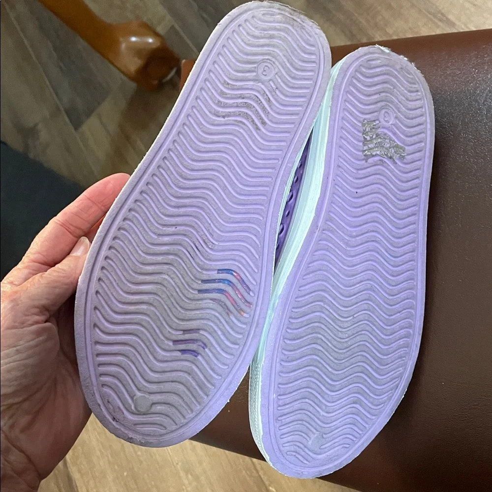 SKECHERS Native Slip On Eva Sneaker Purple White Kids sz 3